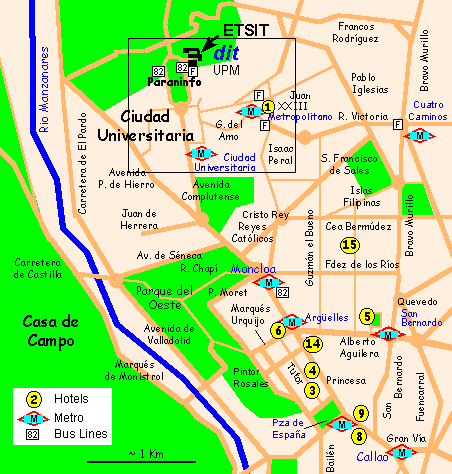 Map of Ciudad Universitaria
